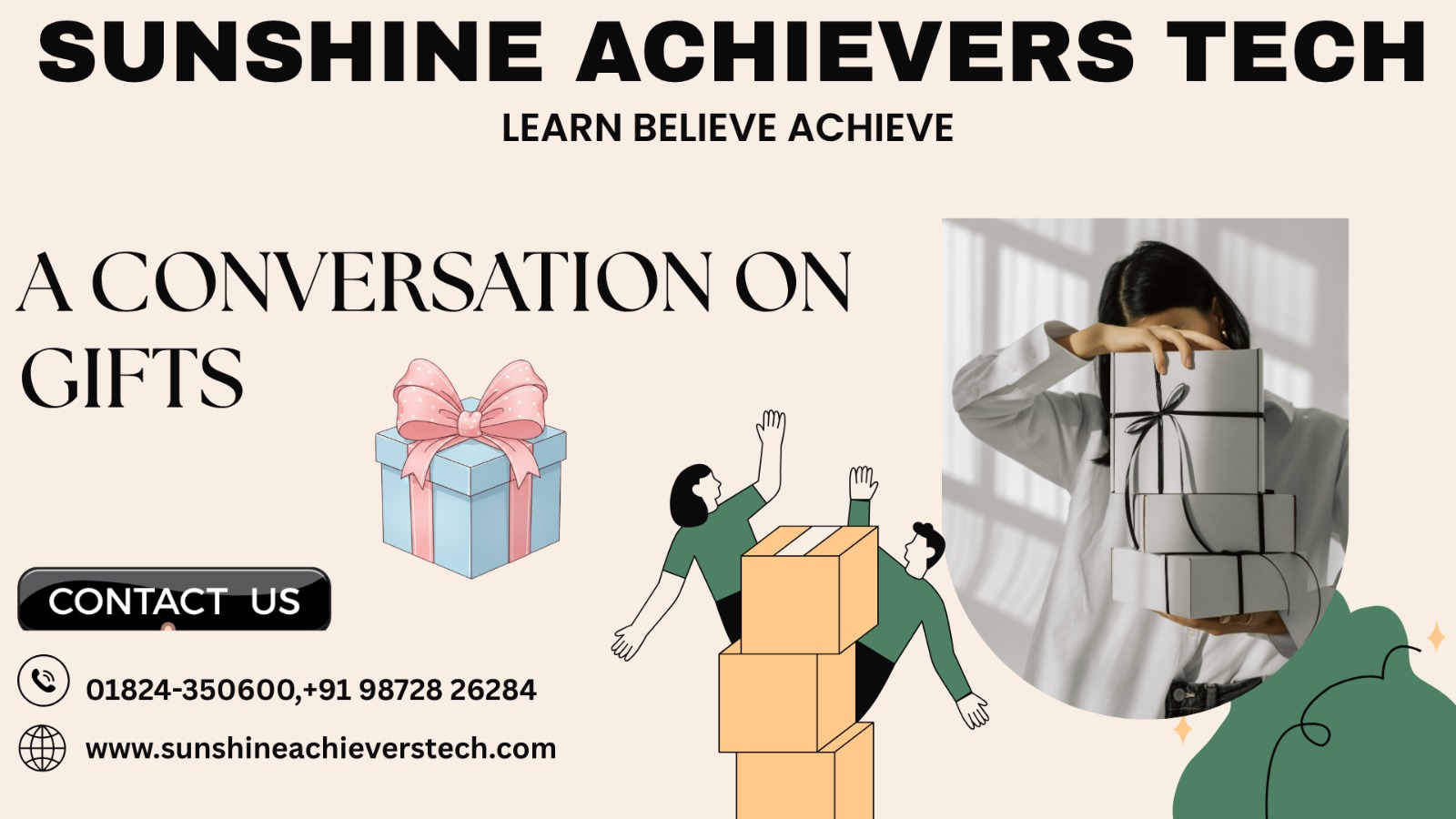 Rajveer and Taran discussing the Gifts conversations at Sunshine Achievers Tech
