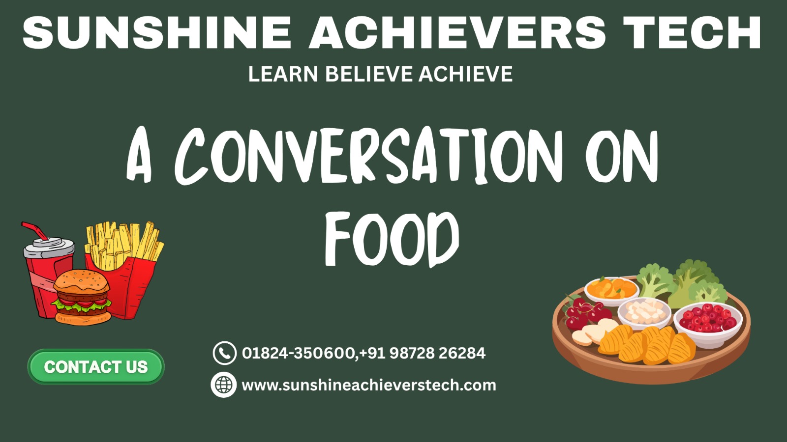 Gagan and  Anjna discussing food conversations at Sunshine Achievers Tech