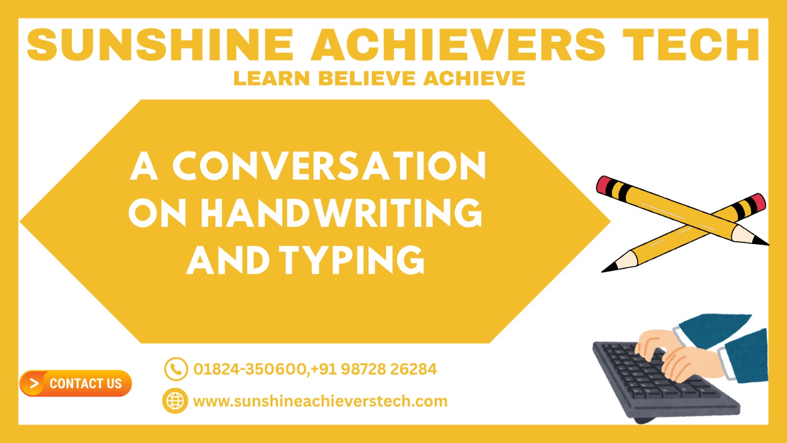 Param and Inder discussing handwriting and typing conversations at Sunshine Achievers Tech