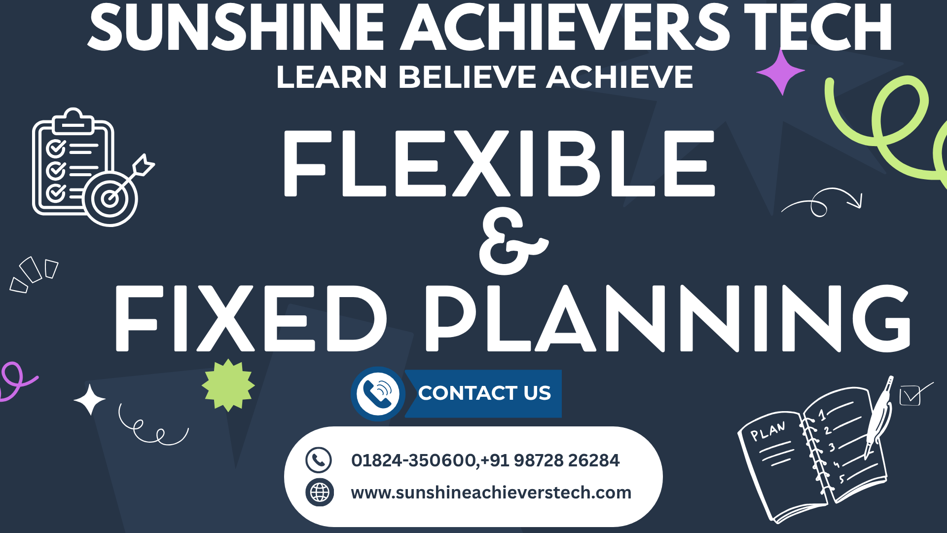 Flexible planning and fixed planning comparison for effective goal setting and time management