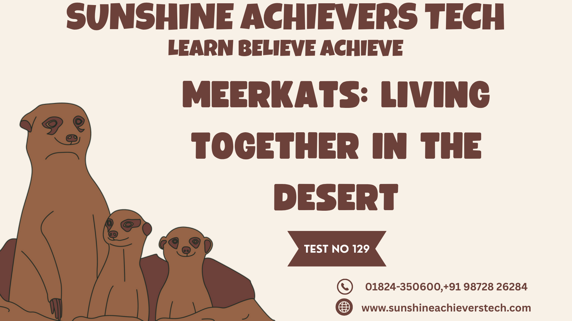 Meerkats standing together on guard in the desert of southern Africa.