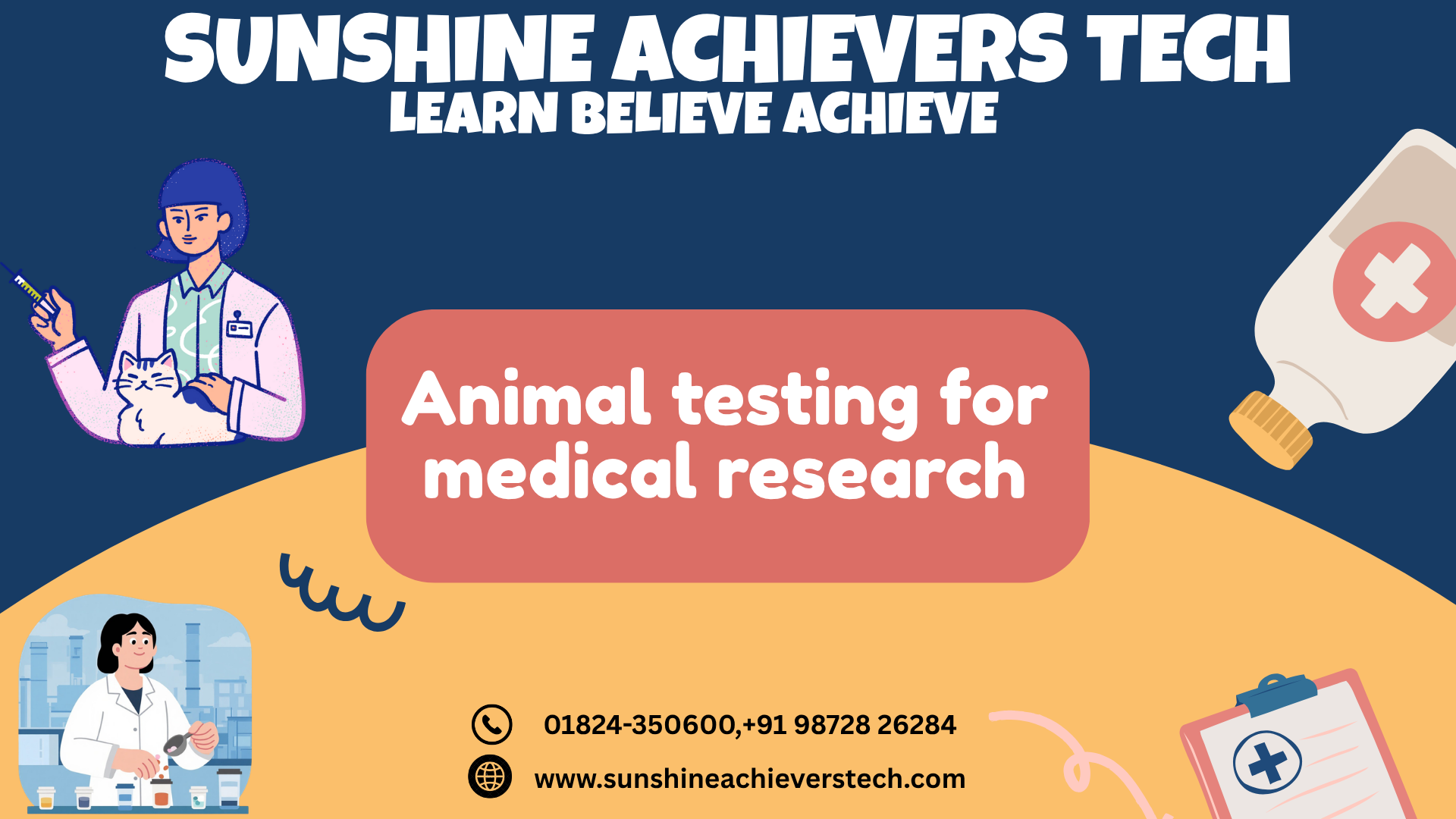 Animal Testing for Medical Research - Scientists conducting ethical laboratory research to develop life-saving medicines