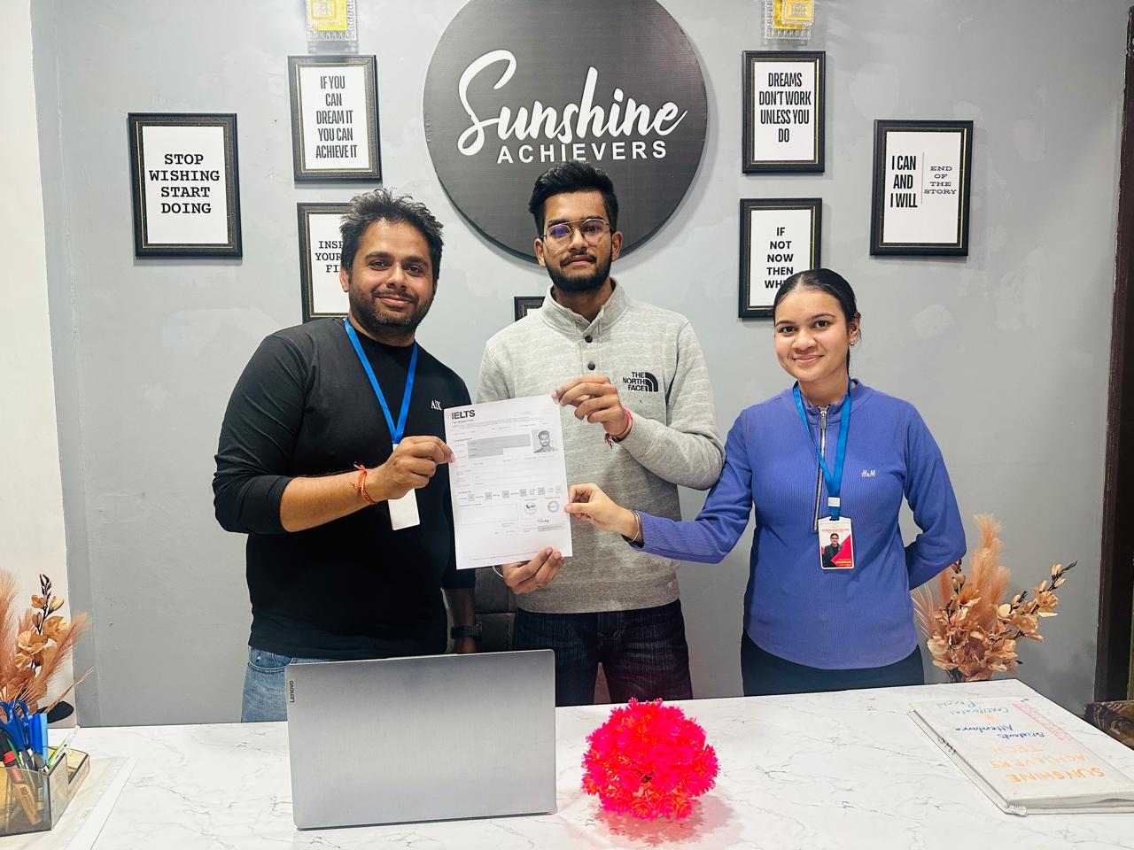 Congratulations to Pankaj for achieving 6.5 bands in IELTS - Sunshine Achievers Tech Success Story