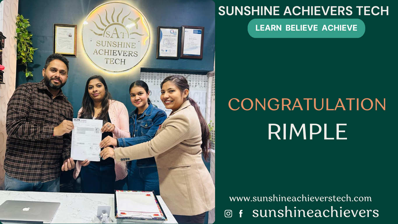 sunshine achievers tech helped rimple to clear lifeskills exam.