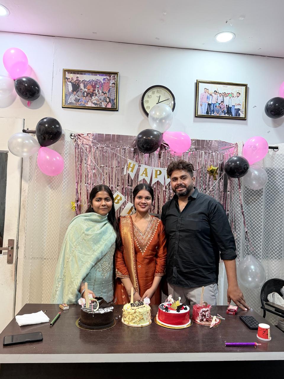 Happy Birthday Muskan, a valued team member of Sunshine Achievers Tech, celebrating her birthday with the team